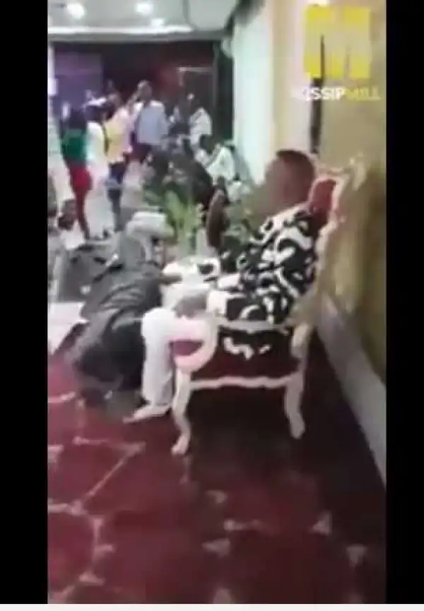 Unbelievable! Church Member’s Caught Kissing Their Pastor’s Designer Shoes for Miracle During Service (Video)